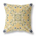 Homeroots 20 in. Wreath Indoor & Outdoor Zippered Throw Pillow Yellow & Blue 411252